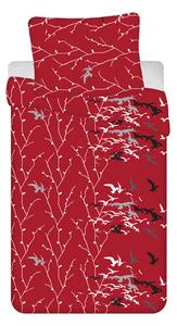 Vesna | Povlečení bavlna Pajera červená Set na 2 postele 140x200 cm