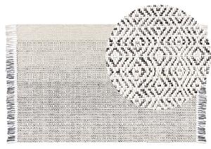 Vlněný koberec 140 x 200 cm bílý/šedý OMERLI