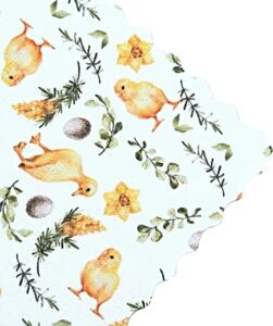 Teflonový velikonoční ubrus Kuřátka bílý