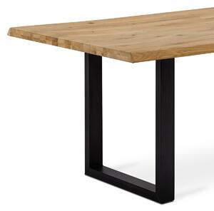 Jídelní stůl DS-M179 OAK 180x90 cm, masiv dub, olej, kov černý matný lak
