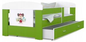 Dětská postel 180 x 80 cm FILIP ZELENA vzor MICKEY Rozměry postele: 180x80 cm