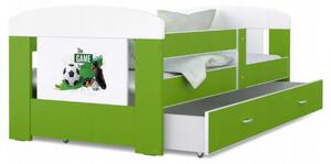 Dětská postel 180 x 80 cm FILIP ZELENA vzor FOTBAL Rozměry postele: 180x80 cm