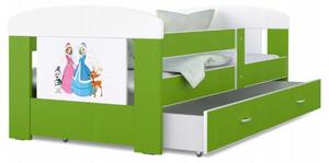 Dětská postel 180 x 80 cm FILIP ZELENA vzor PRINCEZNY Rozměry postele: 180x80 cm