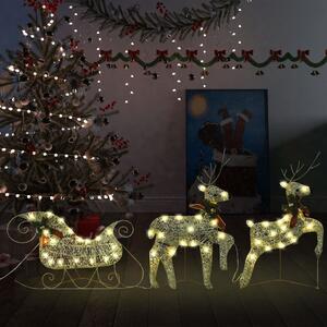 Vánoční dekorace sobi a sáně 60 LED venkovní zlatá