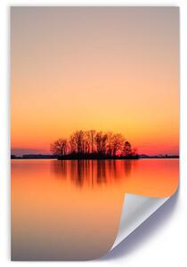Gario Plakát Ostrov stromů při západu slunce Barva rámu: Bez rámu, Velikost: 20 x 30 cm