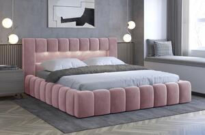 Eltap postel boxspring LAMICA + šíře lůžka: 160x200, potahový materiál: samet Monolith 63 růžová