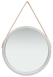Nástěnné zrcadlo s popruhem 60 cm stříbrné