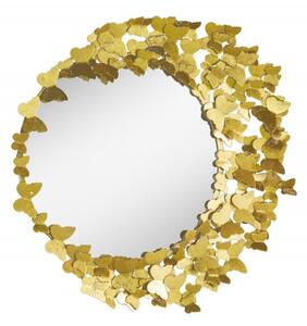 Zlaté nástěnné zrcadlo Butterfly 80 cm