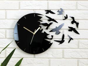 Moderní nástěnné hodiny RAJSKÉ VTÁKY (nalepovací hodiny na stěnu)