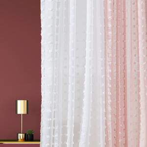 Room99 Záclona na pásce Casablanca Bílá Tečky Barva: Světle růžová, Velikost: 140 x 260 cm