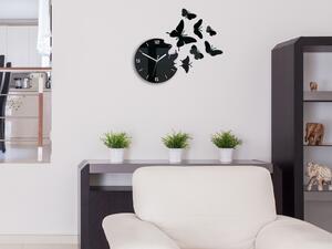 Moderní nástěnné hodiny BUTTERFLIE 3D BLACK NH048