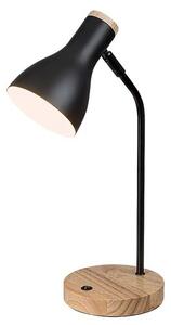Rabalux 74002 Ferb Dřevěná stolní lampička | E14 | Černá - r-74002