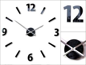 Moderní nástěnné hodiny KLAUS BLACK (nalepovací hodiny na stěnu)