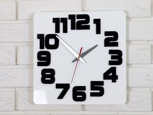 Moderní nástěnné hodiny LOGIC WHITE-BLACK (nalepovací hodiny na stěnu)