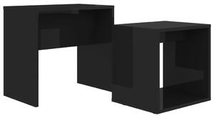 Set konferenčních stolků černý vysoký lesk 48x30x45 dřevotříska
