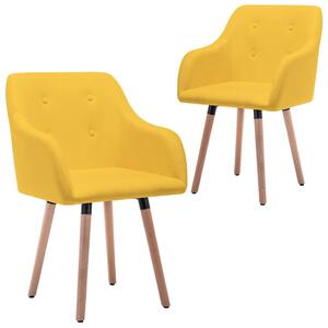 Jídelní židle 2 ks hořčicově žluté textil