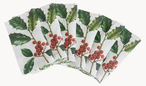 Sada lněných ubrousků Holly & Mistletoe, 6 dílů