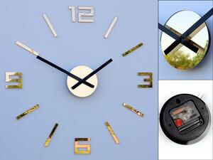 Moderní nástěnné hodiny ARABIC GOLD-MIRROR (nalepovací hodiny na stěnu)