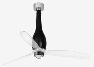 ETERFAN M LED, černá/transparentní, stropní ventilátor s DC motorem - FARO
