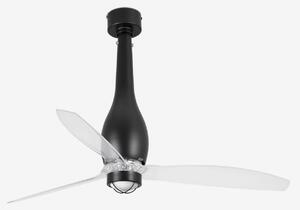 ETERFAN M LED, černá/transparentní, stropní ventilátor s DC motorem - FARO