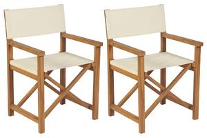 Skládací režisérská židle 2 ks masivní teakové dřevo