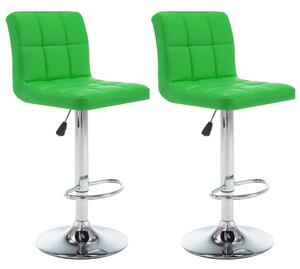 Barové stoličky 2 ks zelené umělá kůže