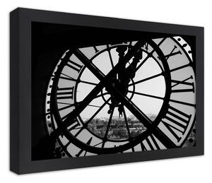 Plakát Ozdobné hodiny na věži Barva rámu: Černá, Rozměry: 30 x 20 cm