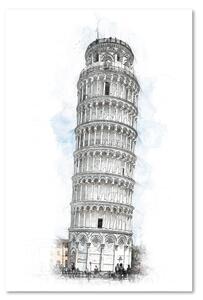 Obraz na plátně Náčrtek šikmé věže v Pise - Cornel Vlad Rozměry: 40 x 60 cm