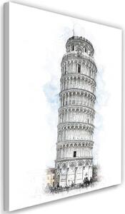 Obraz na plátně Náčrtek šikmé věže v Pise - Cornel Vlad Rozměry: 40 x 60 cm