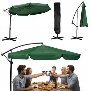 Plonos Zahradní slunečník s obalem PL-881, 350cm, zelený
