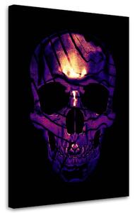 Obraz na plátně Fialová lebka a plamen - Nikita Abakumov Rozměry: 40 x 60 cm