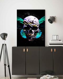 Obraz na plátně Lebka a tyrkysový motýl - Nikita Abakumov Rozměry: 40 x 60 cm