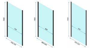 Rea Rapid Slide, 3-stěnový sprchový kout 150 (dveře) x 100 (stěna) x 100 (stěna) x 195 cm, 6mm čiré sklo, zlatý lesklý profil, KPL-09433
