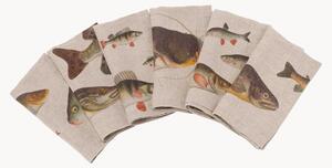 Sada lněných ubrousků Freshwater Fish, 6 dílů