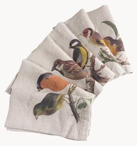 Sada lněných ubrousků Small Birds, 6 dílů