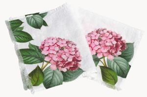 Sada lněných ručníků pro hosty Hydrangea, 2 díly