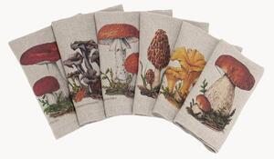 Sada lněných ubrousků Forest Mushrooms, 6 dílů