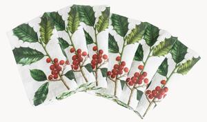 Sada lněných ubrousků Holly & Mistletoe, 6 dílů