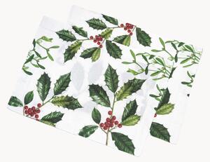 Sada prostírání ze lnu Holly & Mistletoe, 2 díly