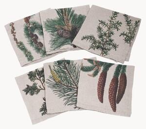 Sada lněných ubrousků Trees Conifers, 6 dílů