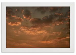 Plakát Mraky při západu slunce Barva rámu: Bílá, Rozměry: 100 x 70 cm