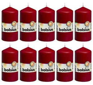 Bolsius Válcové svíčky 10 ks 120 x 58 mm vínové