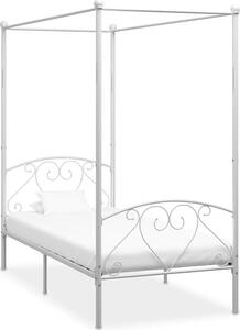 VidaXL Rám postele s nebesy kovový [284428] Barva: Bílá, Velikost: 90 x 200 cm (rám 209 x 97,5 x 198 cm)