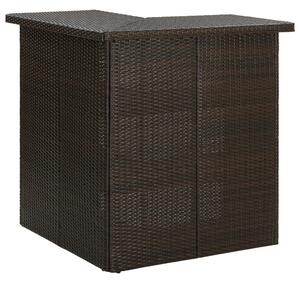 Rohový barový stolek hnědý 100 x 50 x 105 cm polyratan