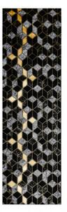 Koberec / Běhoun GLOSS 400B 86 glamour, art deco, 3D geometrický - černý / zlatý