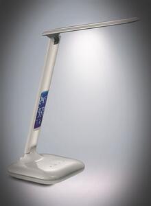 Solight LED stmívatelná stolní lampička s displejem, 6W, volba teploty světla, bílý lesk
