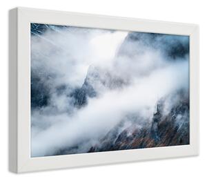 Gario Plakát Mlha a skalnaté horské svahy Barva rámu: Bílá, Velikost: 100 x 70 cm