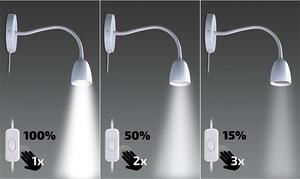 LED nástěnná lampička, stmívatelná, 4W, 280lm, 3000K, bílá Solight WO54-W