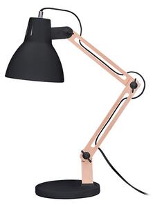 Stolní lampa Falun E27, černá dřevo 230V Solight WO57-B