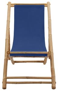 Kempingová židle bambus a plátno námořnická modrá